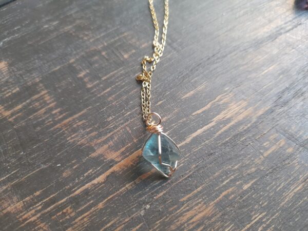 Halsband Fluorit Blå - Bild 2