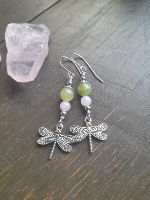 Örhängen Peridot & rosenkvarts