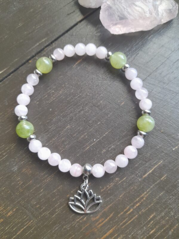 Armband Peridot & Rosenkvarts Lotus
