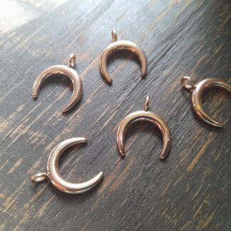 Hänge måne/horn, rosegold, rostfritt stål