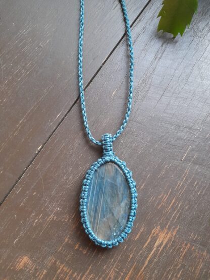 Halsband Labradorit Blå Stor