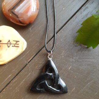 Halsband Triquetra Obsidian