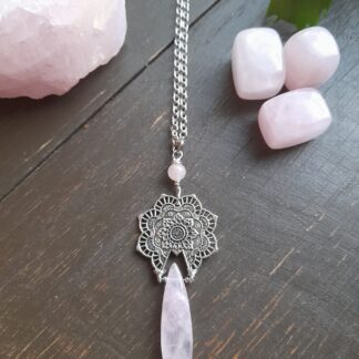 Halsband Mandala Rosenkvarts
