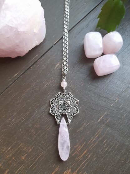Halsband Mandala Rosenkvarts
