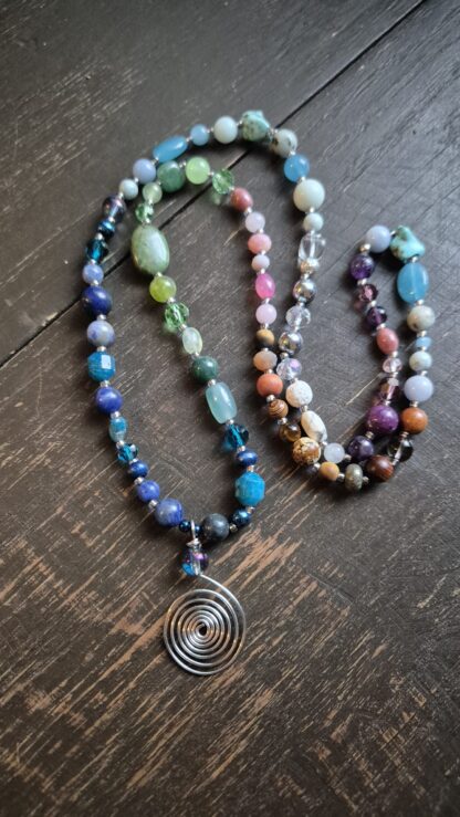 Halsband Livskraft Blå Spiral