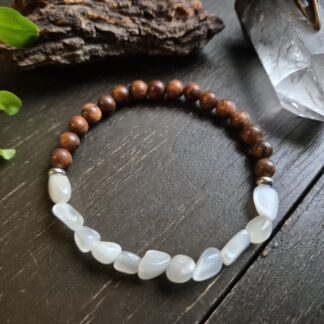 Armband Månsten & Sandelträ XS