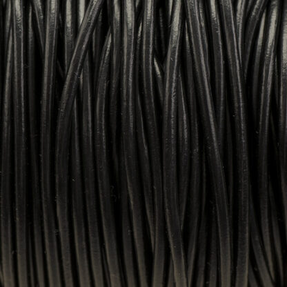 Läderband 2 mm, svart